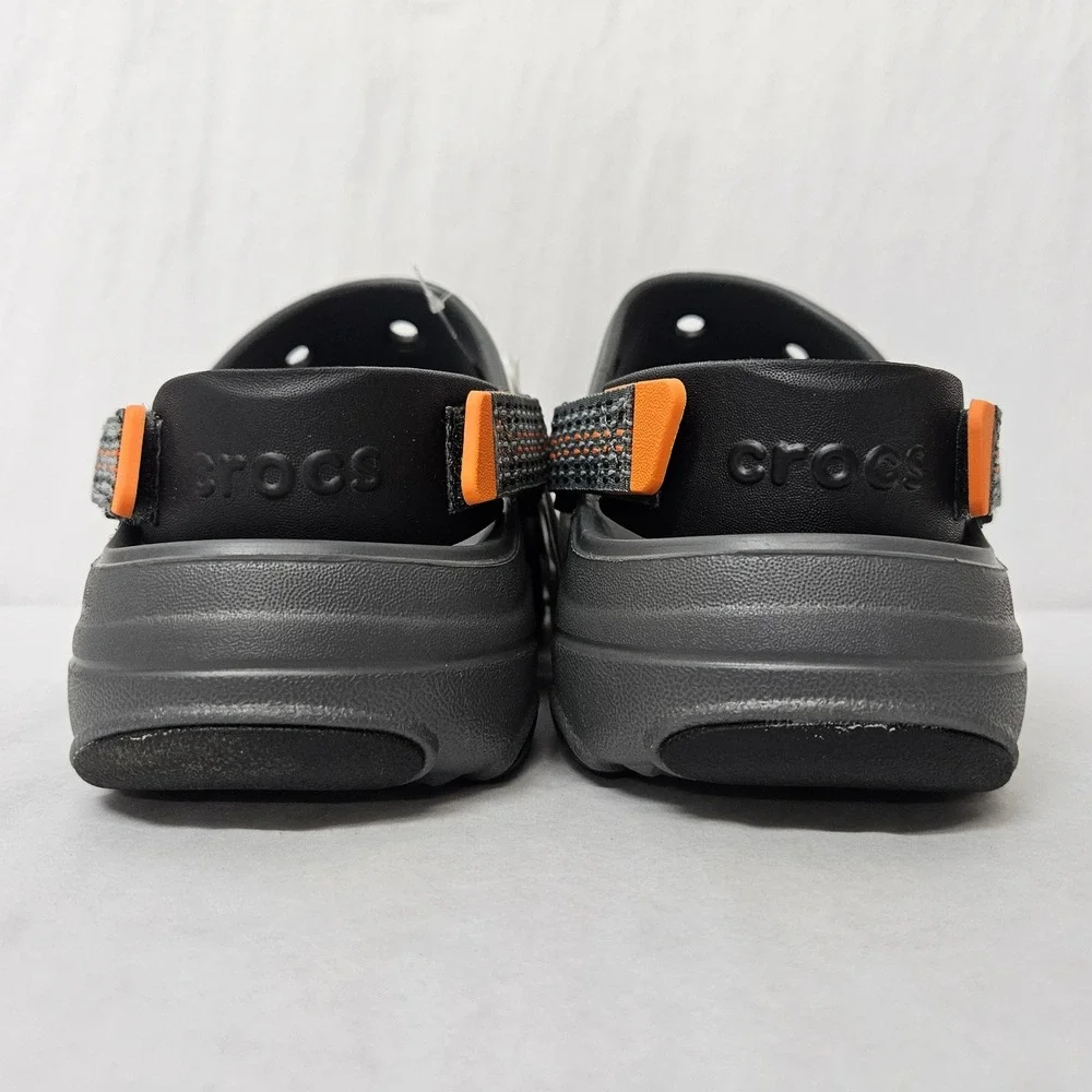 Crocs Classic All-Terrain Sandal 207711-0DA Slate Grey Black Orange Mens Size 11